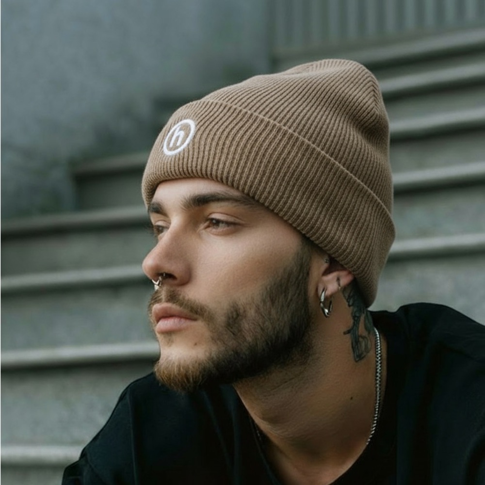 Tan Beanie Hat - Picture 3 of 5